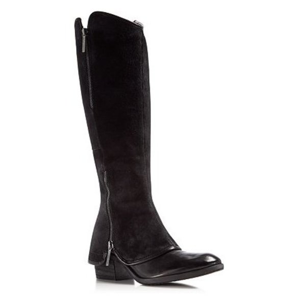 Donald Pliner Western Couture Collection Sz. 6 Black Leather & Suede Devi Boots